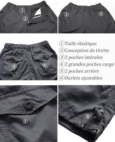 Vue 6 de Shorts Cargo Homme Ete