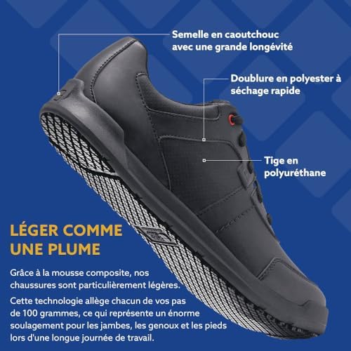 Vue 3 de Baskets De Travail Antiderapantes