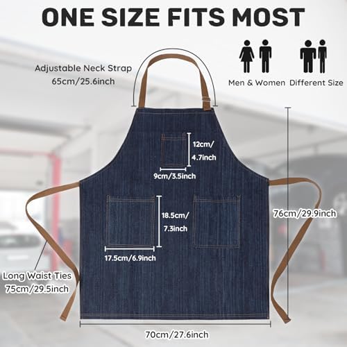 Vue 3 de Tablier En Denim Coton