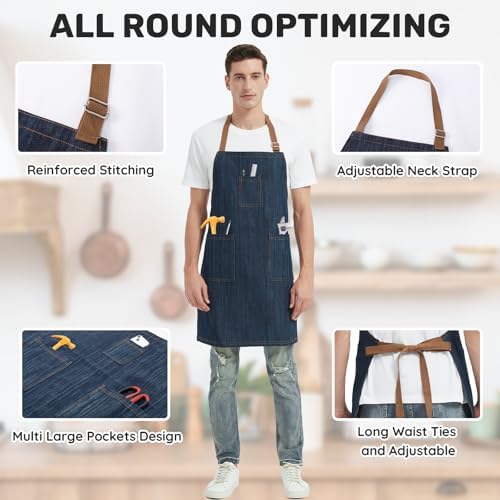 Vue 6 de Tablier En Denim Coton