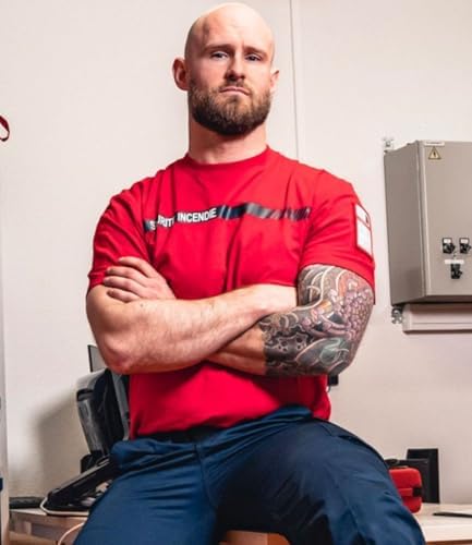 Vue 2 de Teeshirt Secuone Securite Incendie