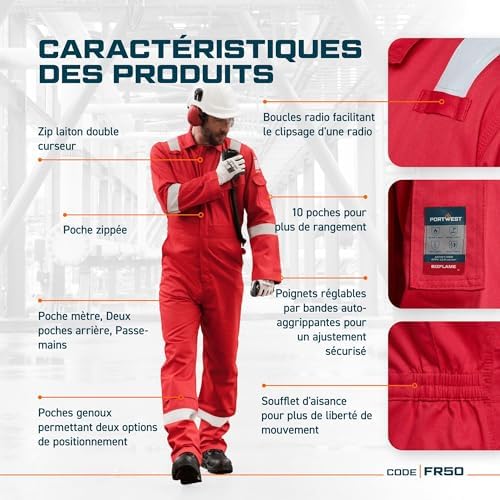Vue 2 de Portwest Fr Combinaison Reflechissante