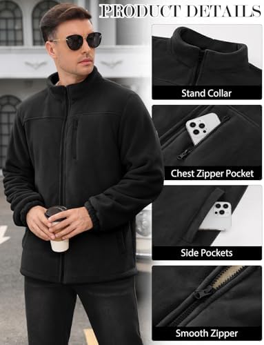 Vue 3 de Veste Polaire Homme Hiver