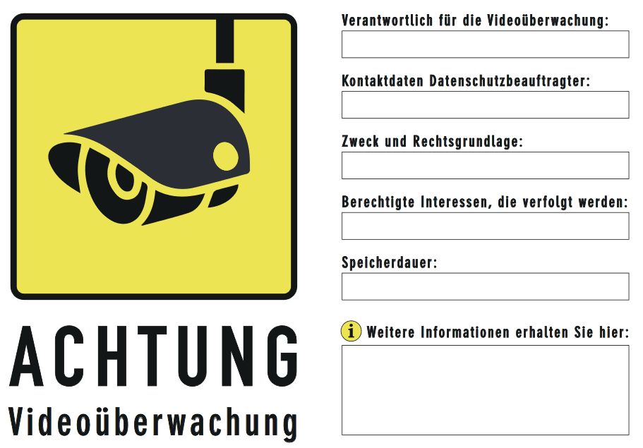 DSGVO konformes Hinweisschild Hinweisschild VideoDSGVO gelb - DSGVO konformes Hinweisschild