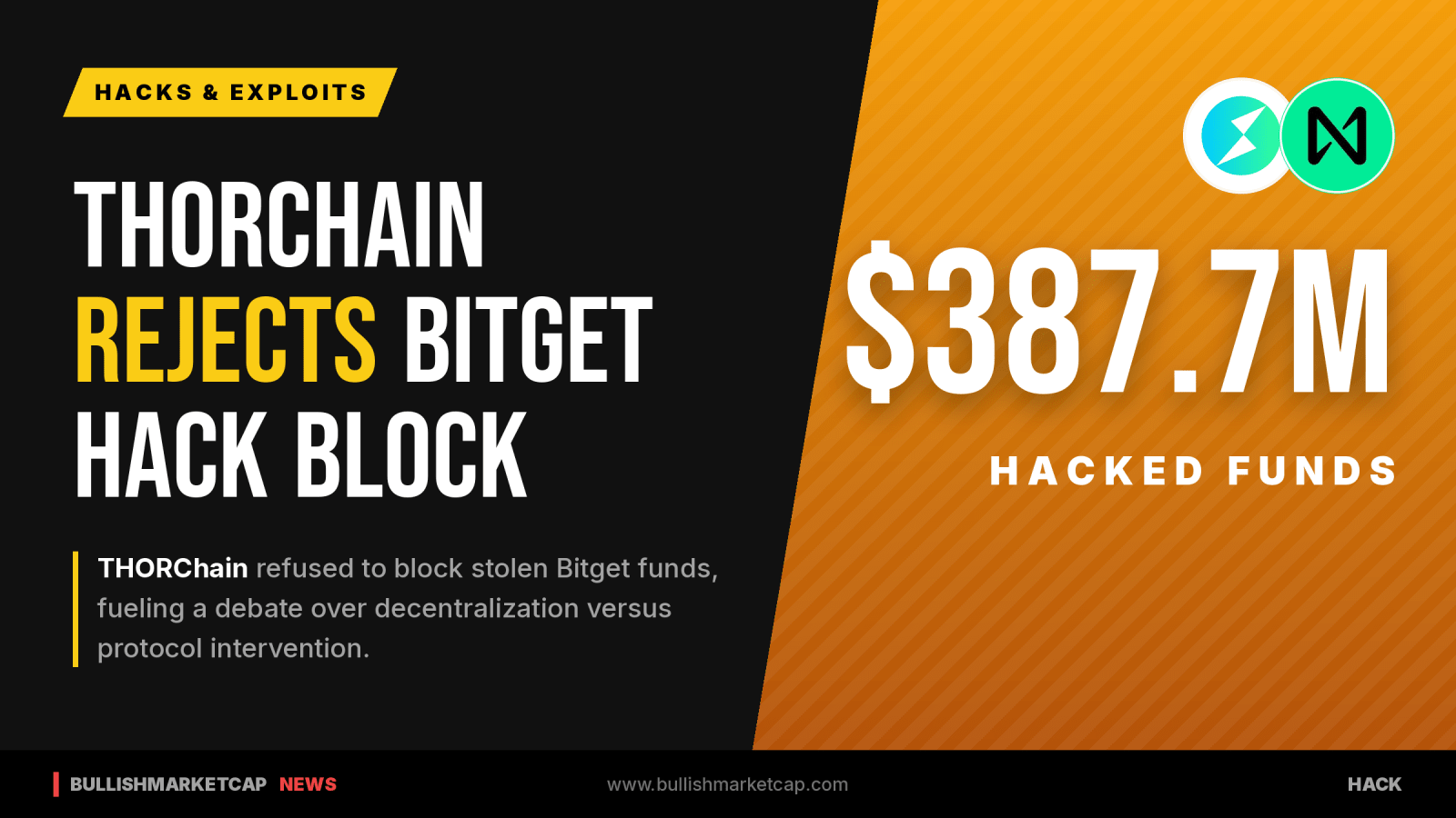 THORChain Refuses To Block Bitget Hack Funds As Debate Ignites