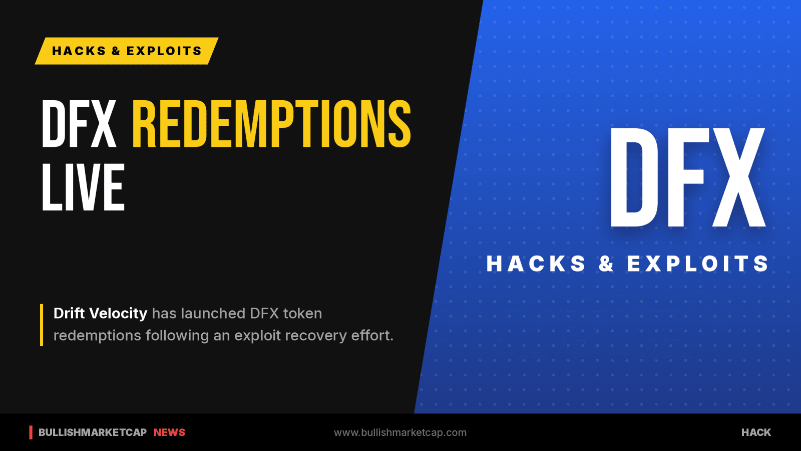 Drift Velocity Launches DFX Token Redemption Following Exploit Recovery