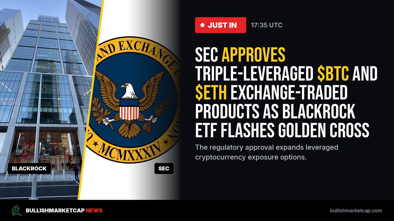 BlackRock Bitcoin ETF Flashes Golden Cross As SEC Approves Triple-Leveraged ETPs