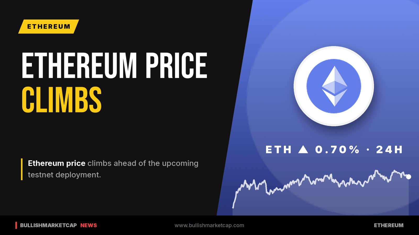 Ethereum Price Climbs Ahead Of Glamsterdam Testnet Launch