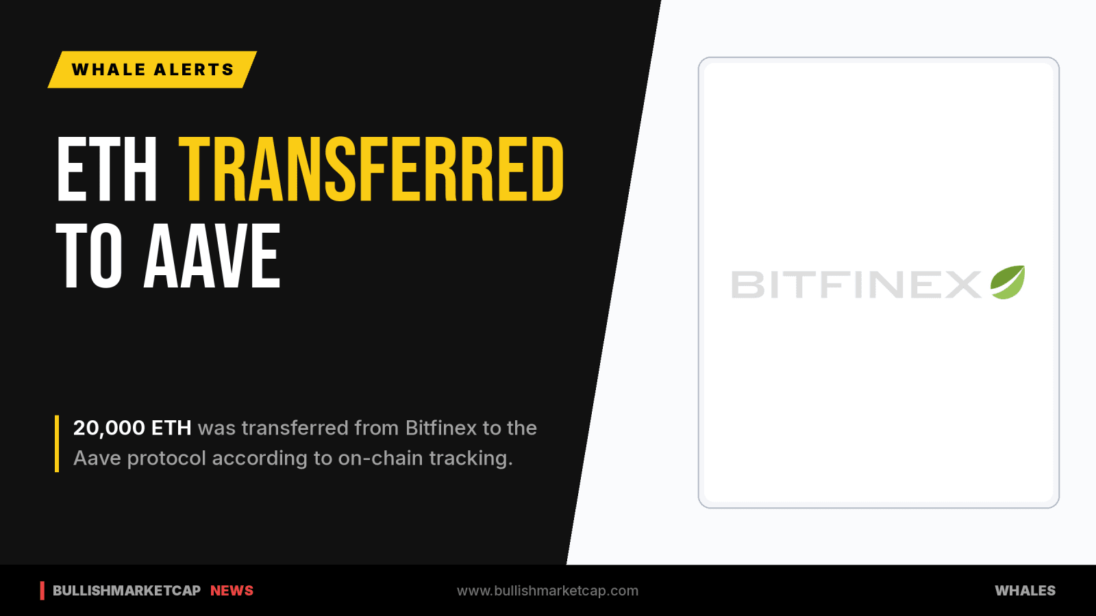 Bitfinex Transfers 20,000 ETH to Aave