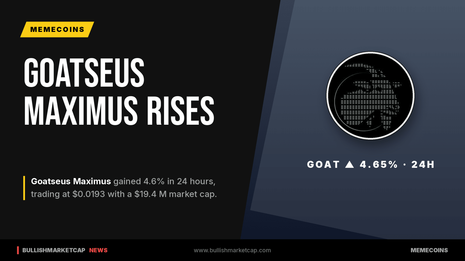 Goatseus Maximus Leads Pump.fun Tokens With 5% Rise