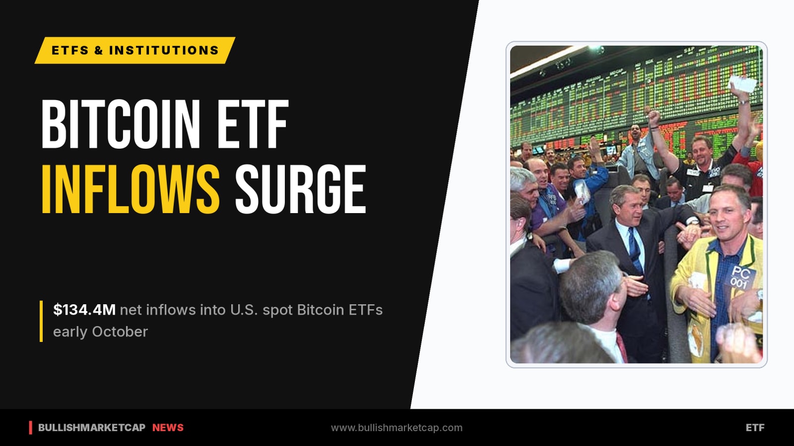 Bitcoin ETFs Record $134.4M Inflows in Early October