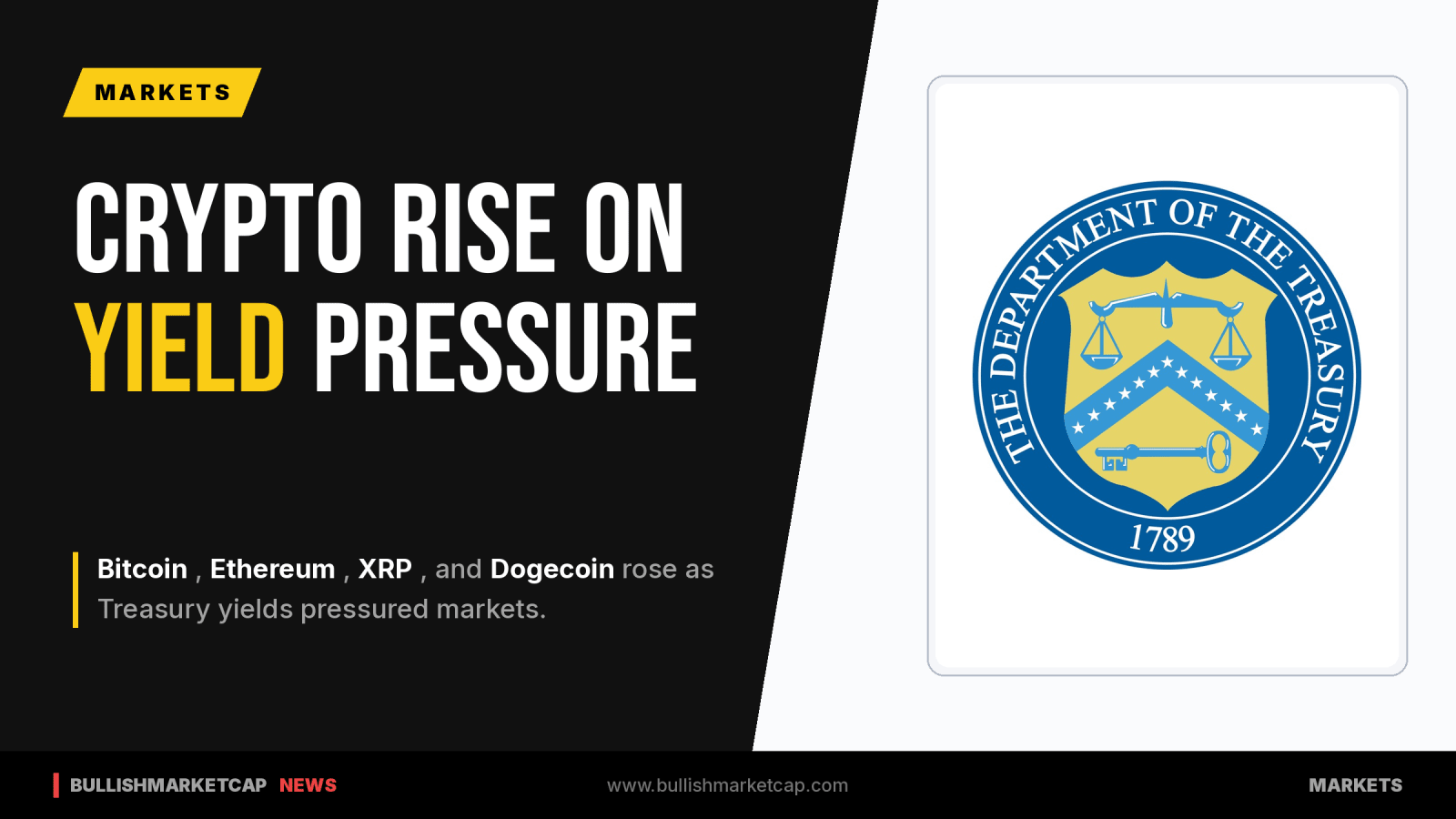 Bitcoin, Ethereum, XRP, Dogecoin Rise on Treasury Yield Pressure