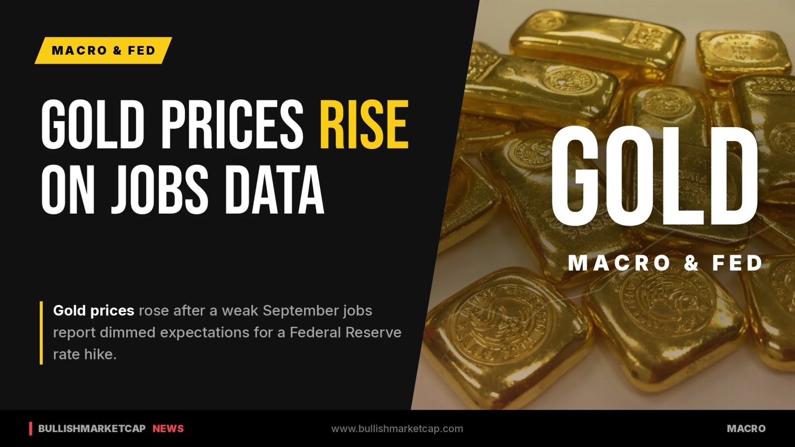 Gold Prices Rise Following Weak September Jobs Report