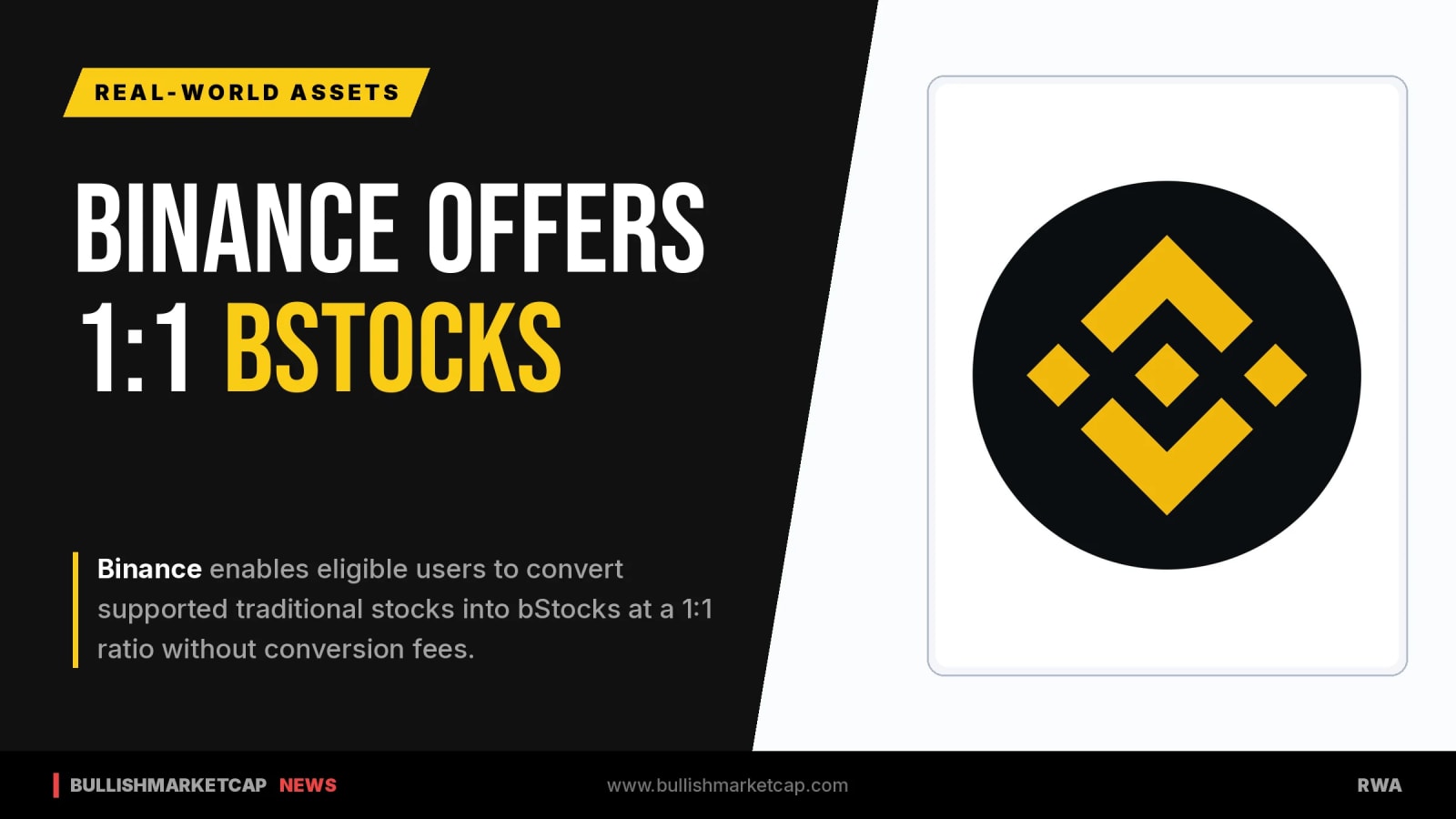 Binance Highlights 1:1 Stock To bStock Tokenization Feature