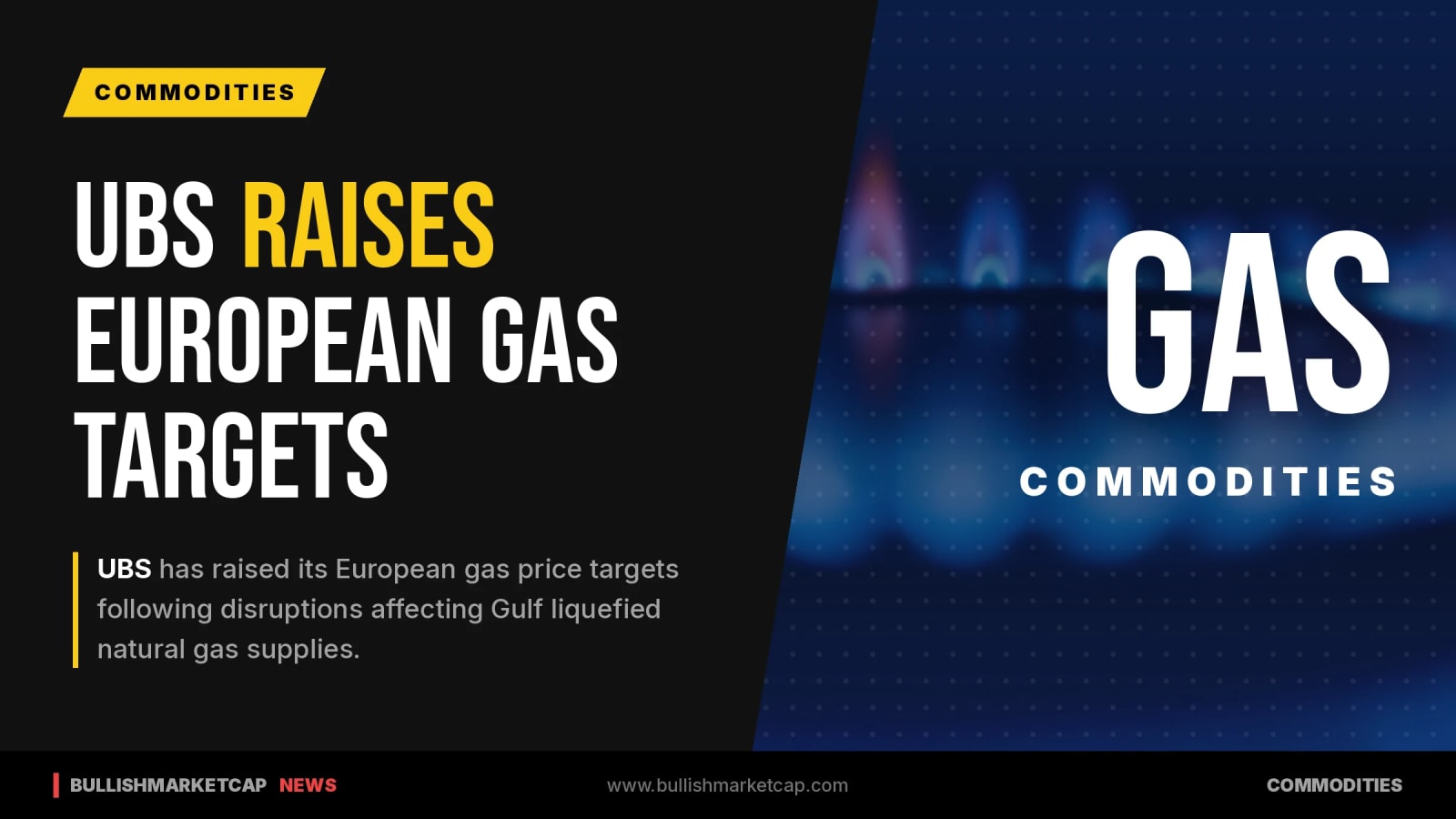 UBS Raises European Gas Price Targets