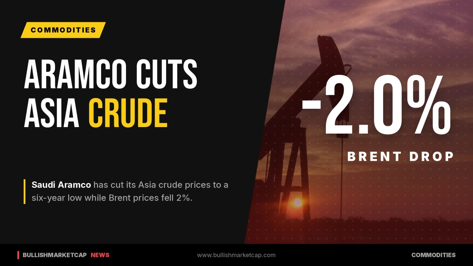 Saudi Aramco Cuts Asia Crude Prices As Brent Falls 2%