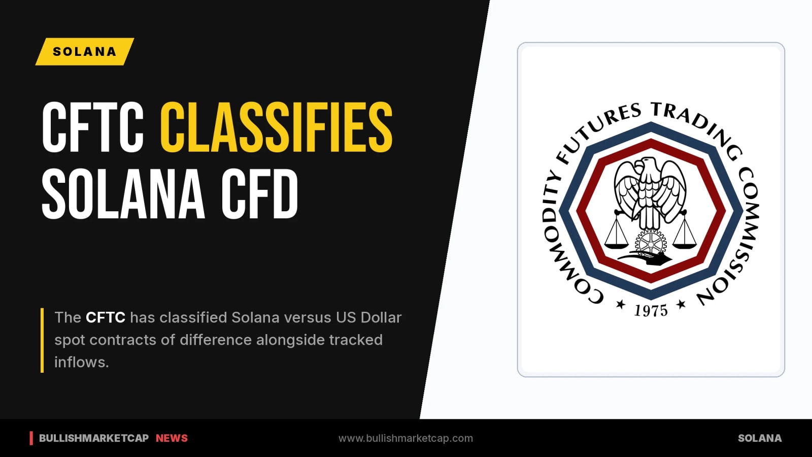 CFTC Classifies Solana Spot CFD and Tracks SOLUSD Inflows