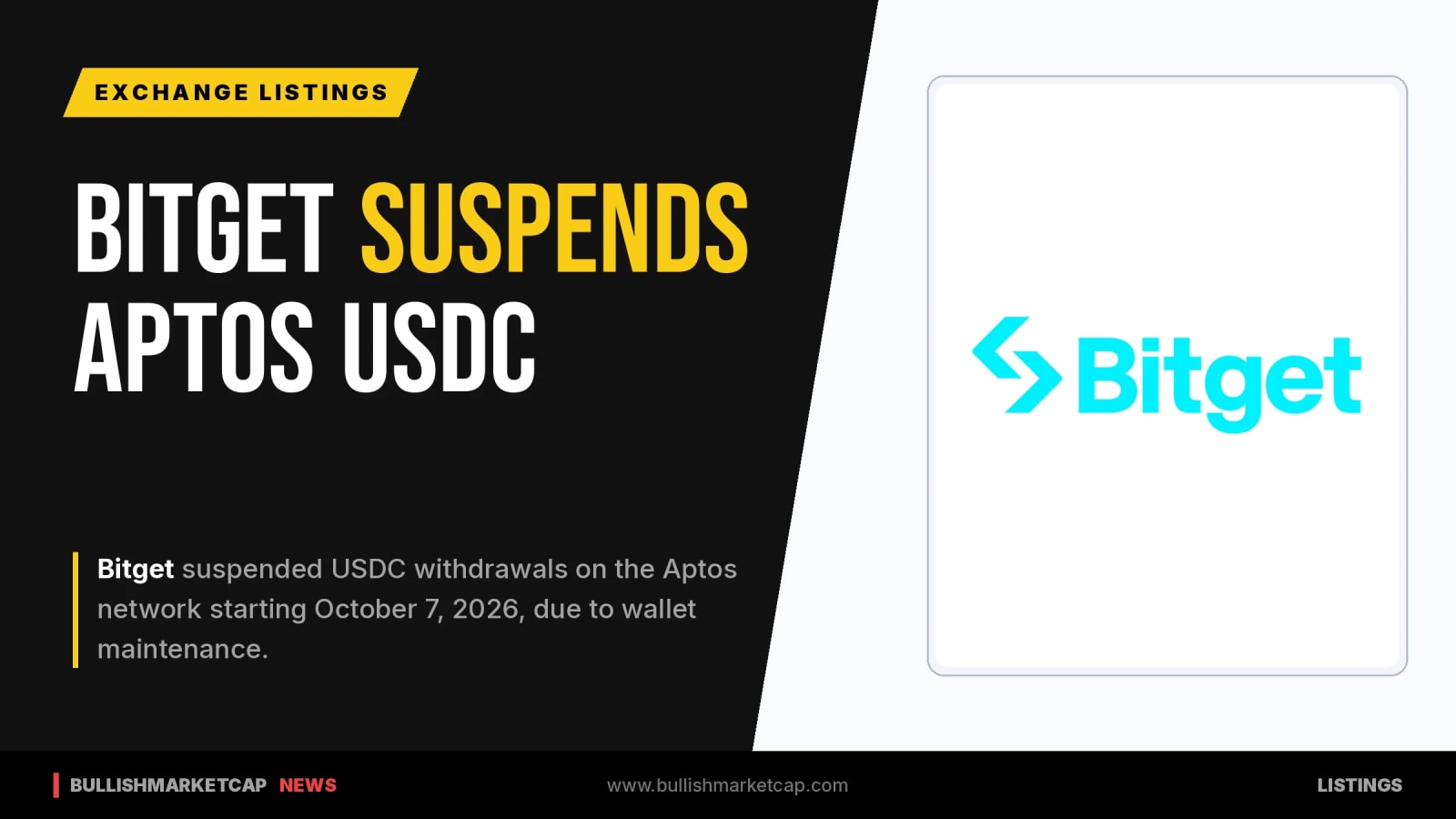 Bitget Suspends USDC-Aptos Network Withdrawals