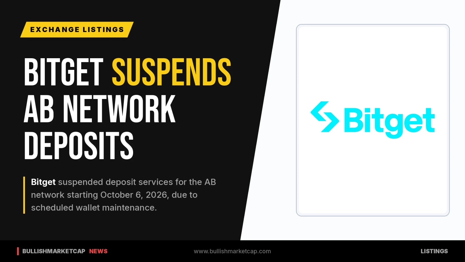 Bitget Suspends Deposits on AB Network