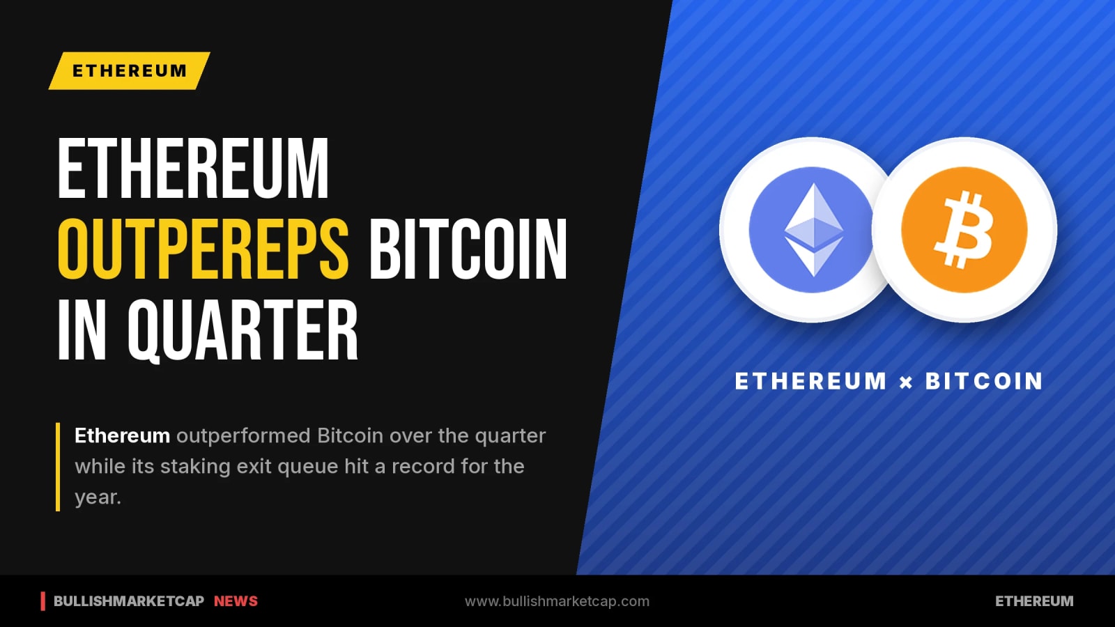 Ethereum Outpaces Bitcoin As Staking Exits Hit Yearly High