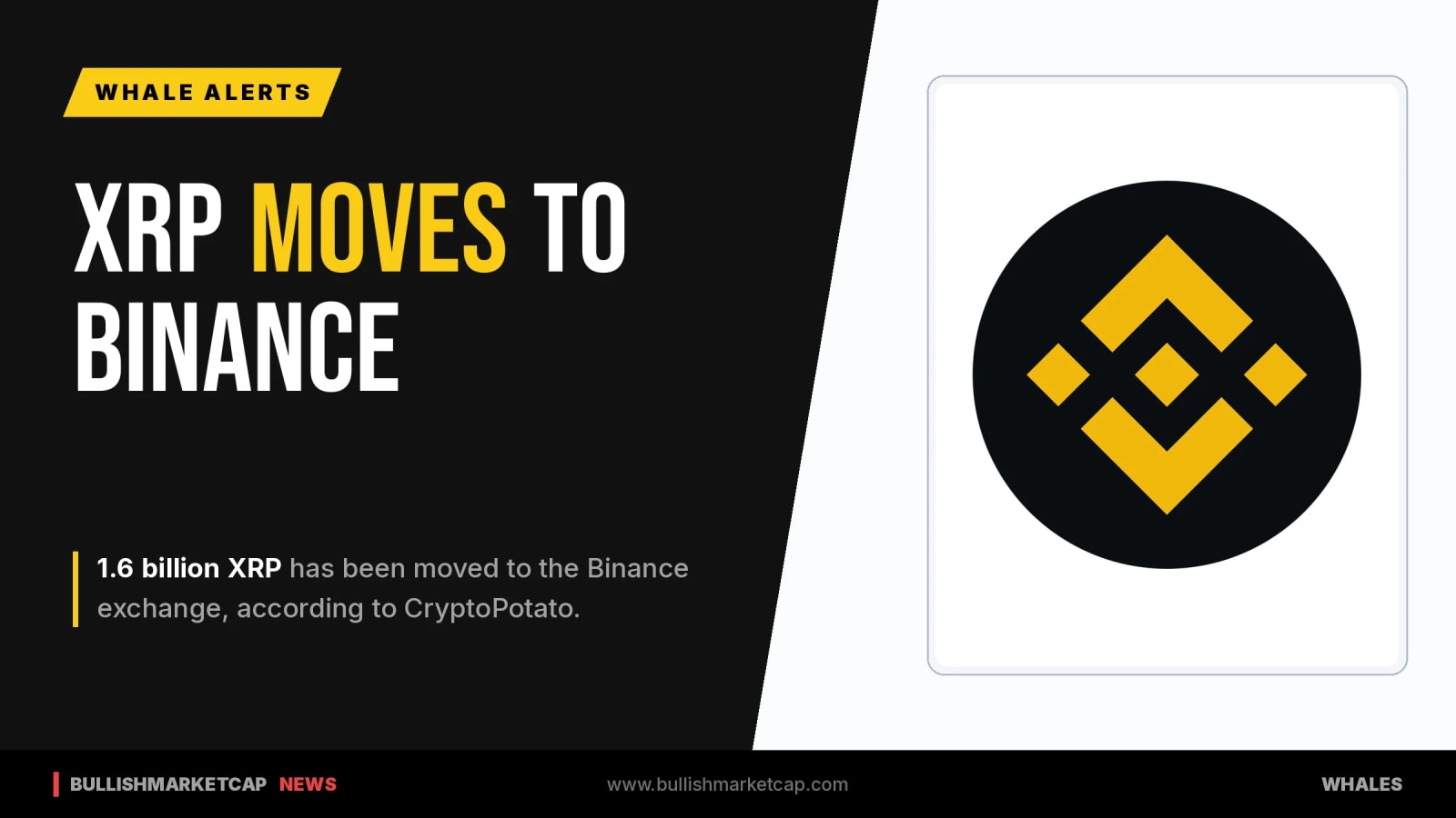 1.6 Billion XRP Moves to Binance