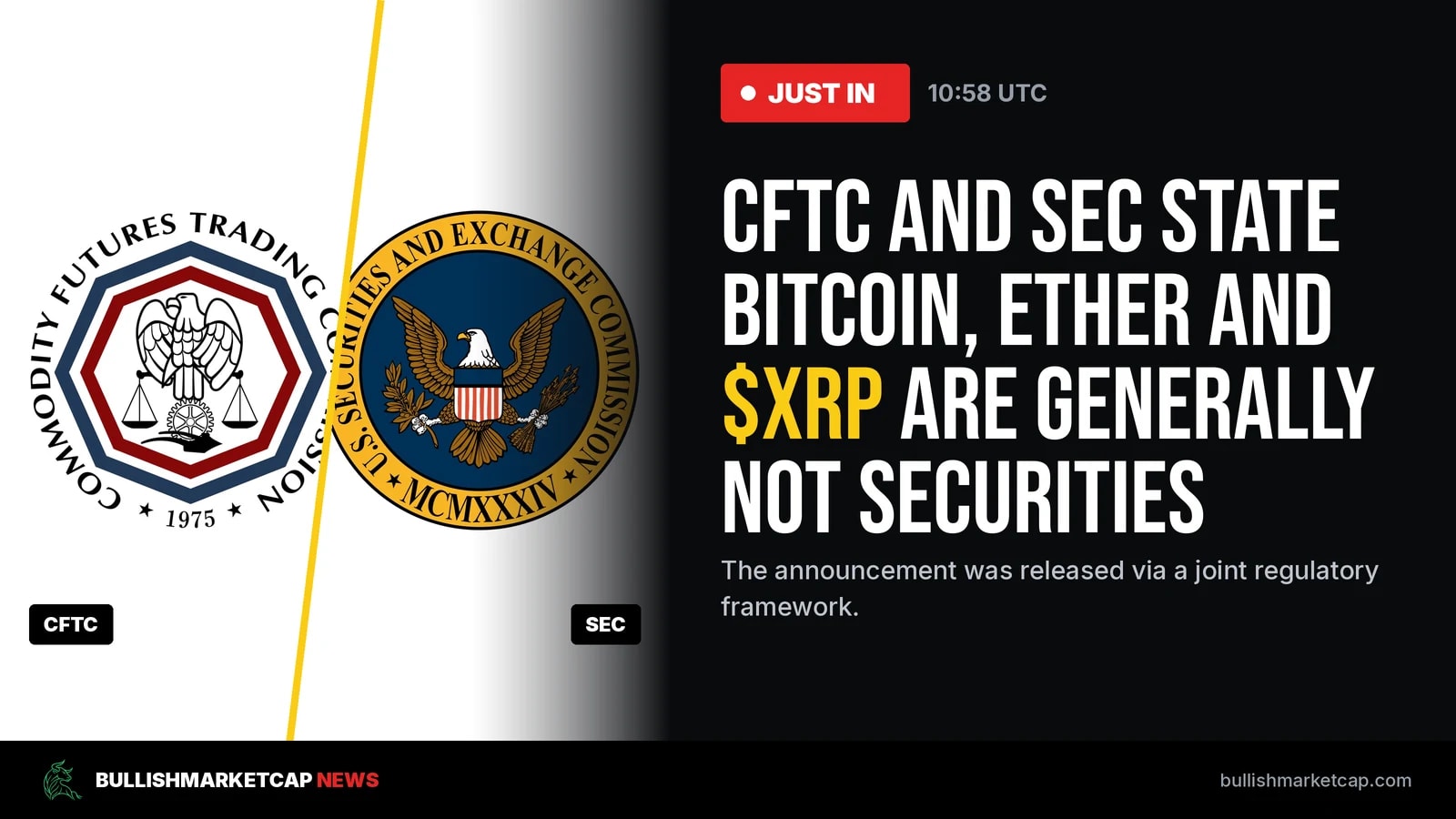 CFTC and SEC Issue Joint Framework on Crypto Assets