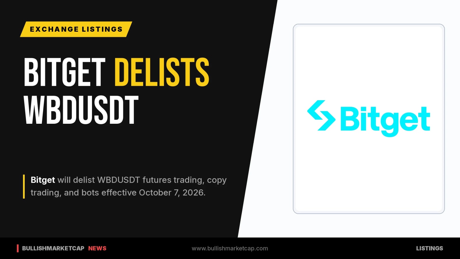 Bitget to Delist WBDUSDT Futures and Services