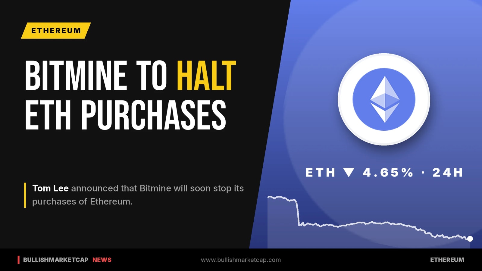 Bitmine to Halt Ether Accumulation at 5% Supply Target
