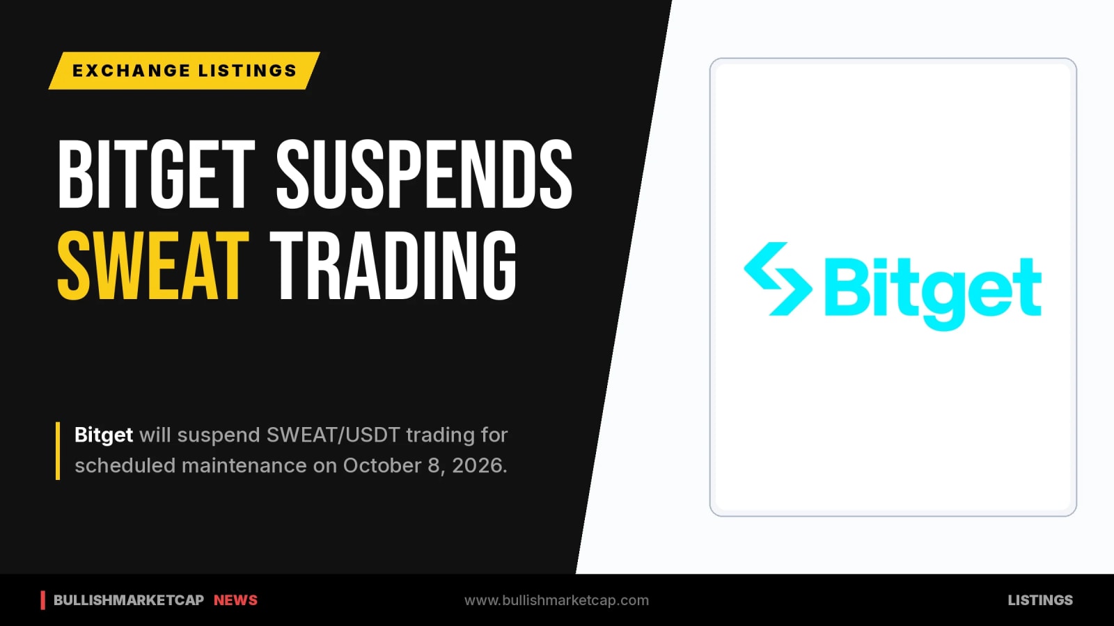 Bitget Announces SWEAT/USDT Maintenance and Suspension