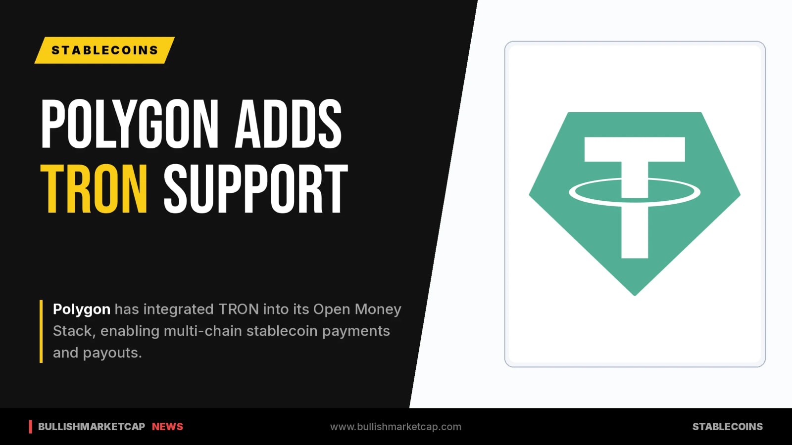 Polygon Adds TRON Support For USDT Payments And Payouts