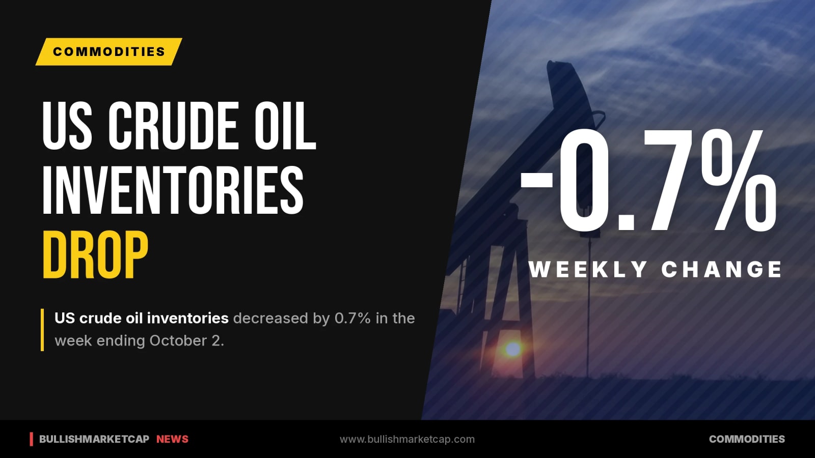 US Crude Oil Inventories Decrease by 0.7% in Early October