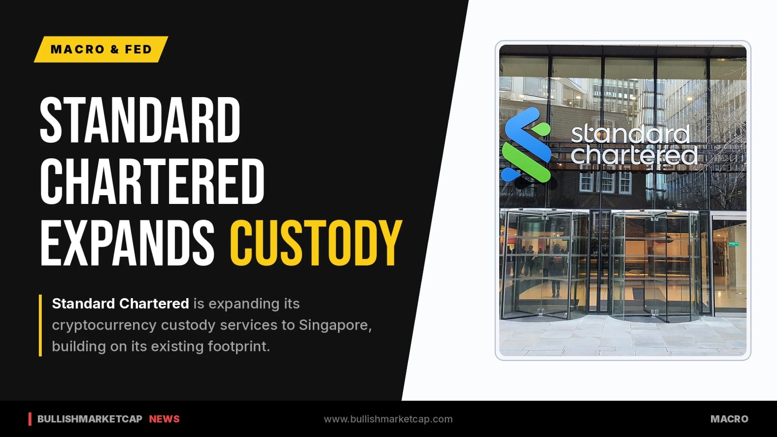 Standard Chartered to Expand Crypto Custody to Singapore