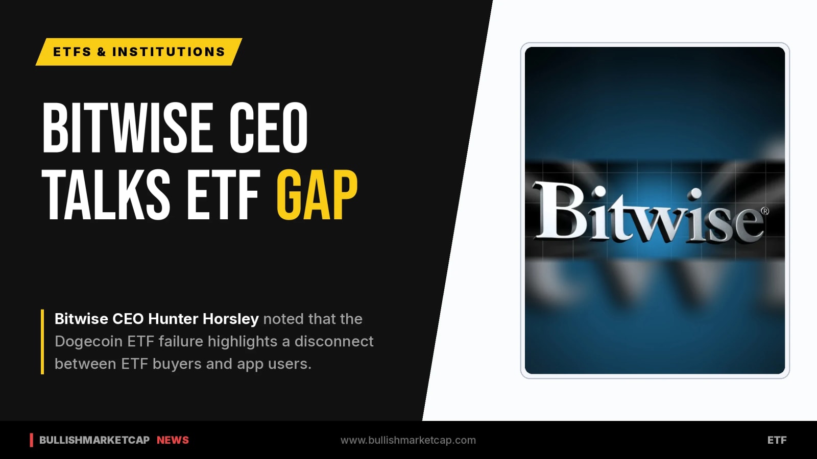 Bitwise CEO Calls Dogecoin ETF Failure Tragic Gap