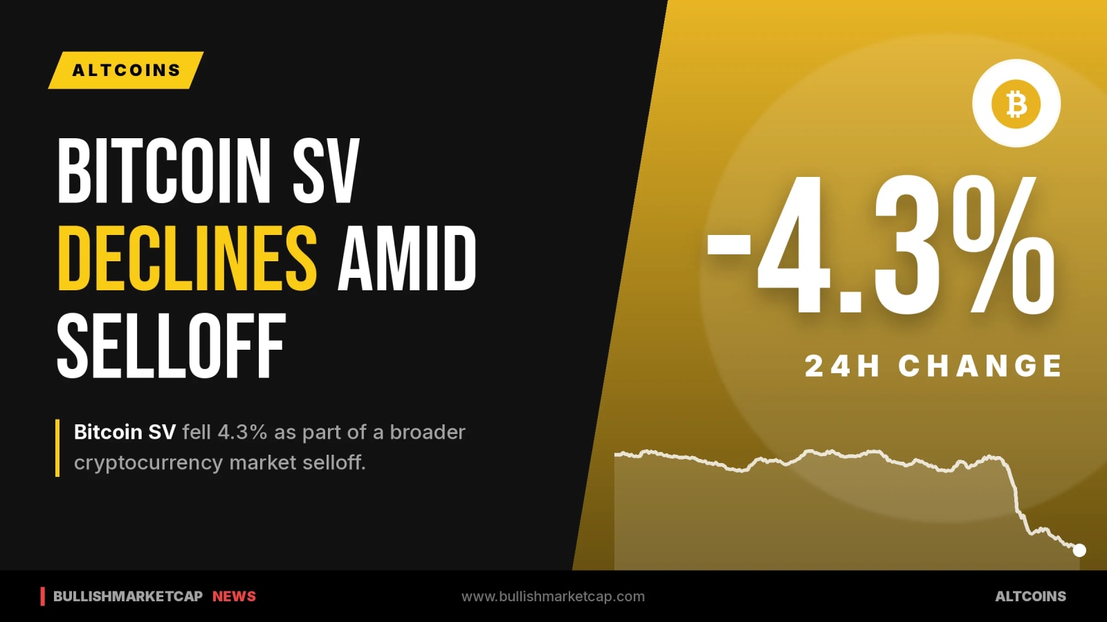 Bitcoin SV Declines 4.3% Amid Market Selloff