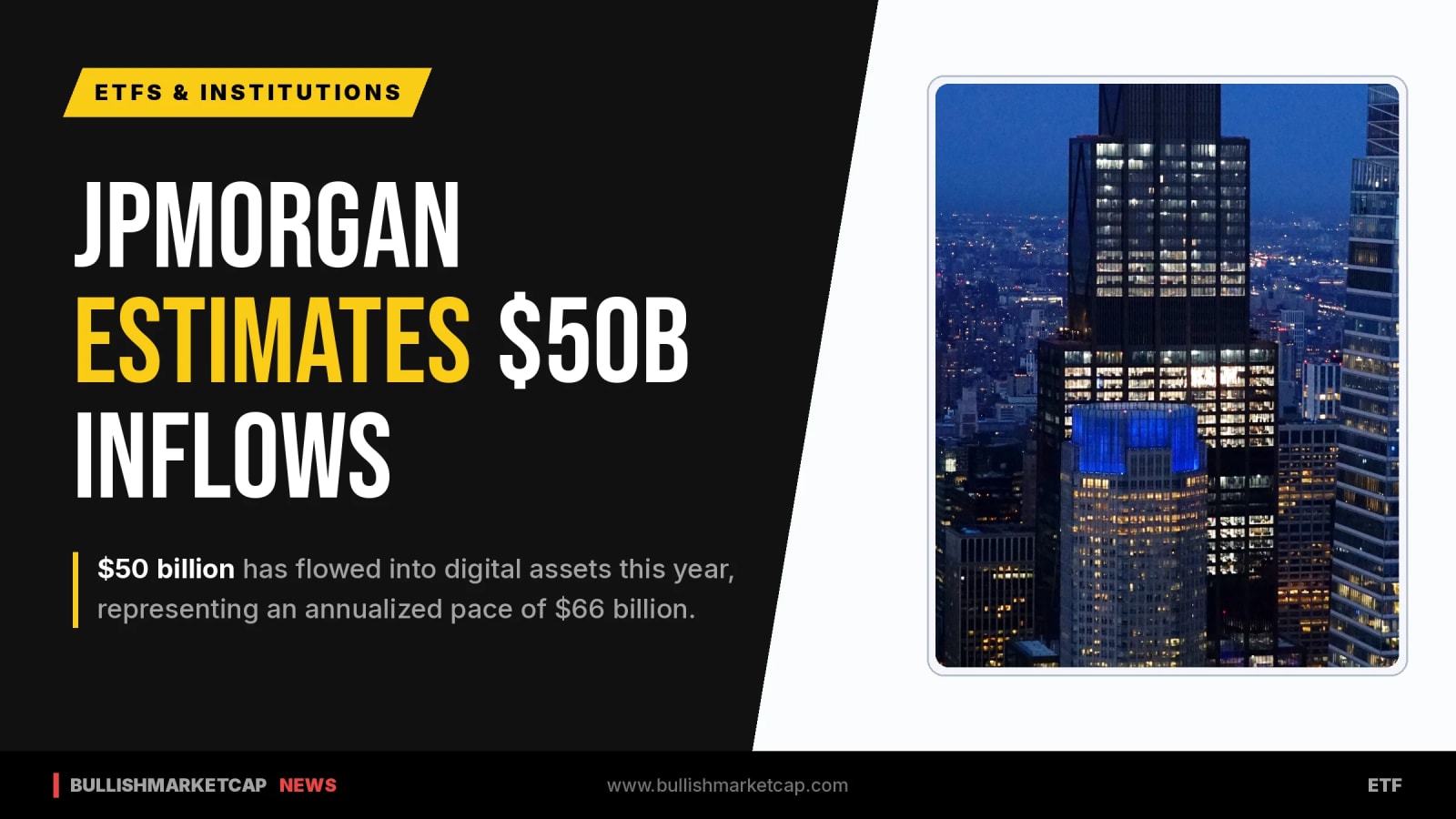 JPMorgan Estimates $50 Billion Crypto Inflows This Year