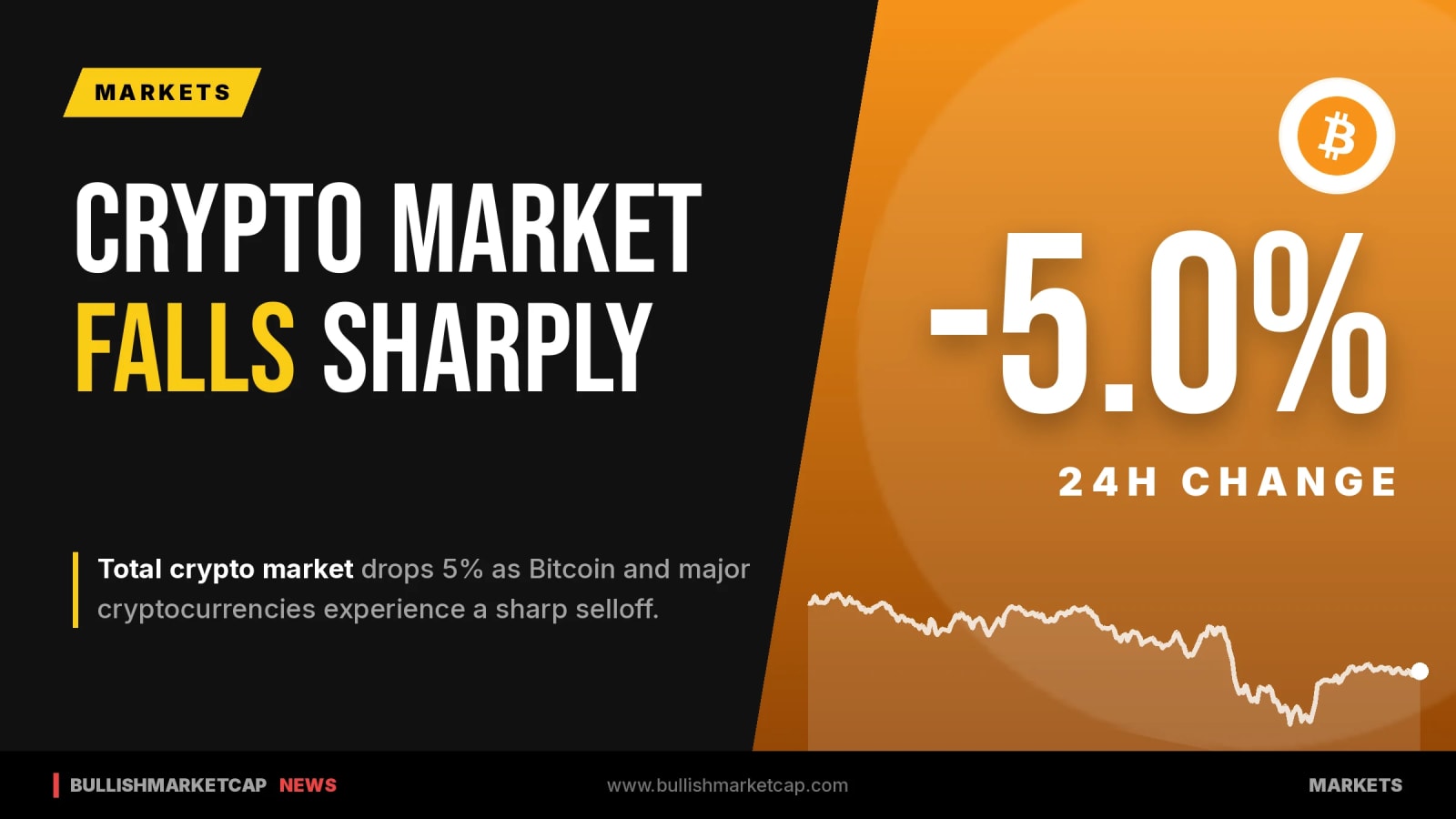 Crypto Market Drops 5% As Bitcoin And Major Tokens Fall