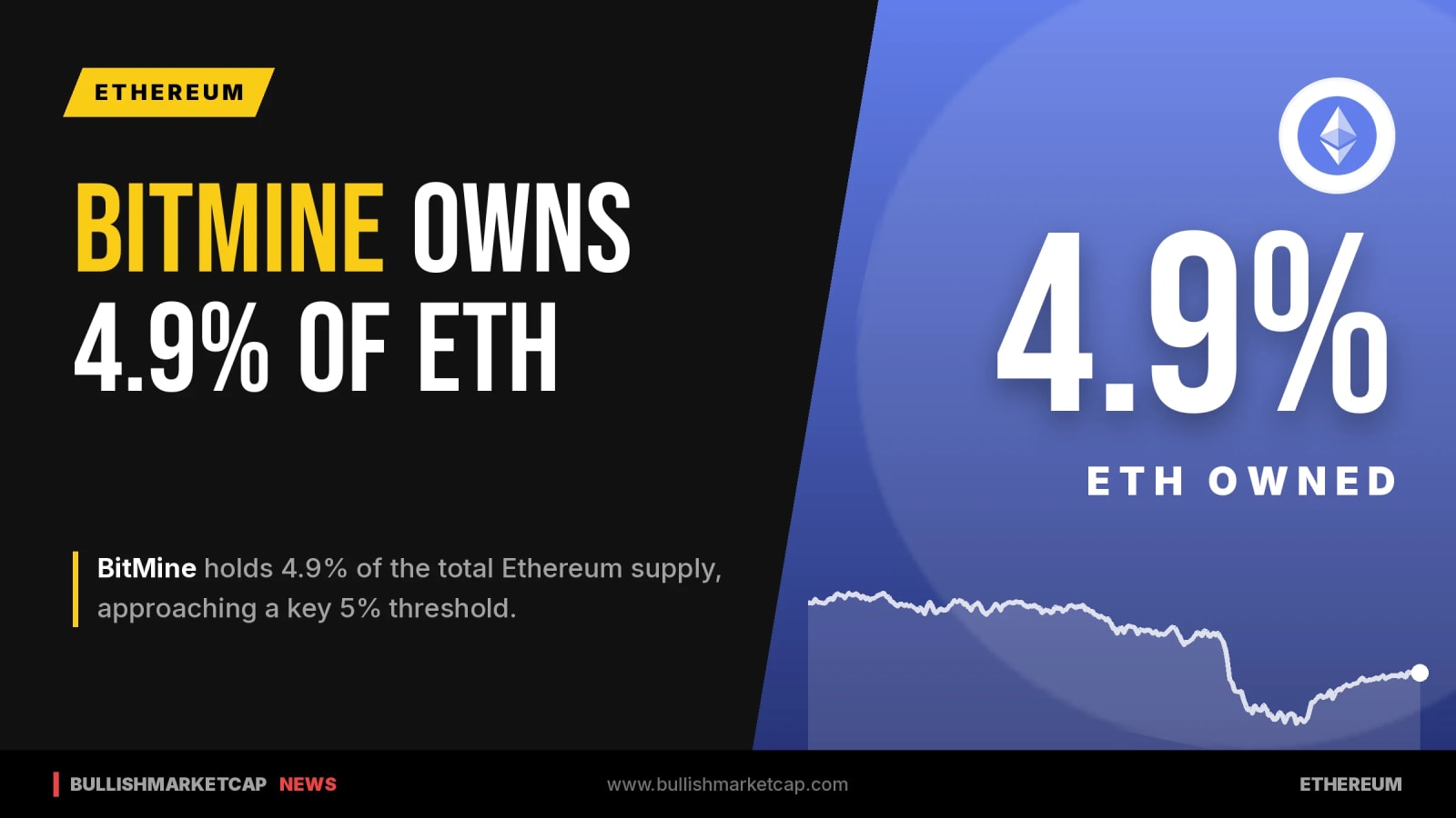 Tom Lee's BitMine Owns 4.9% of All Ethereum