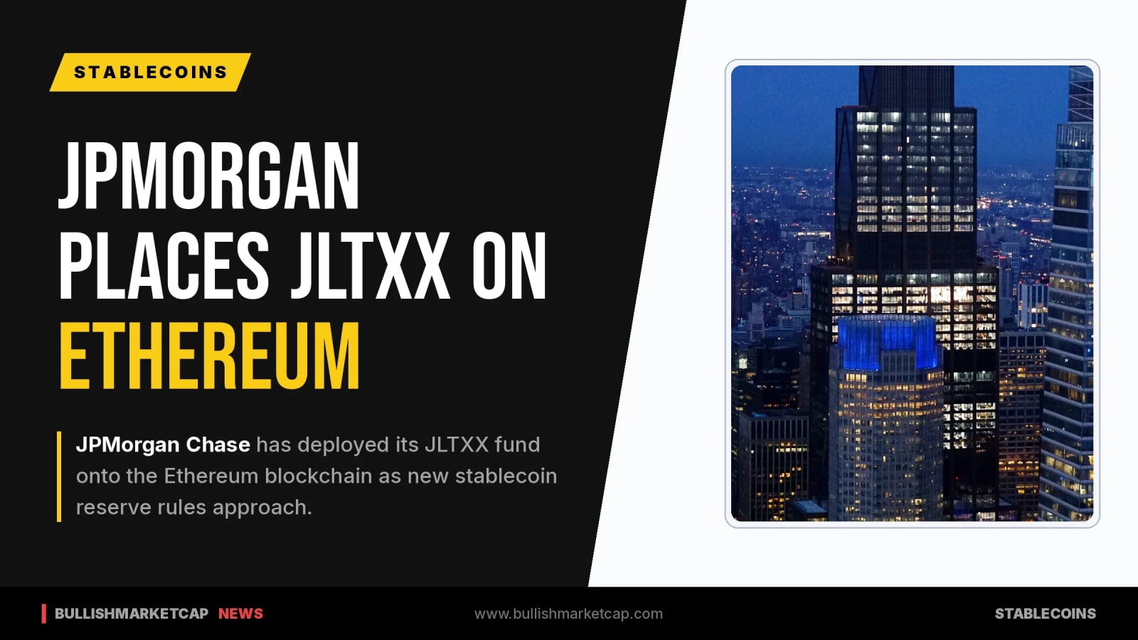 JPMorgan Puts JLTXX On Ethereum Amid Stablecoin Rules
