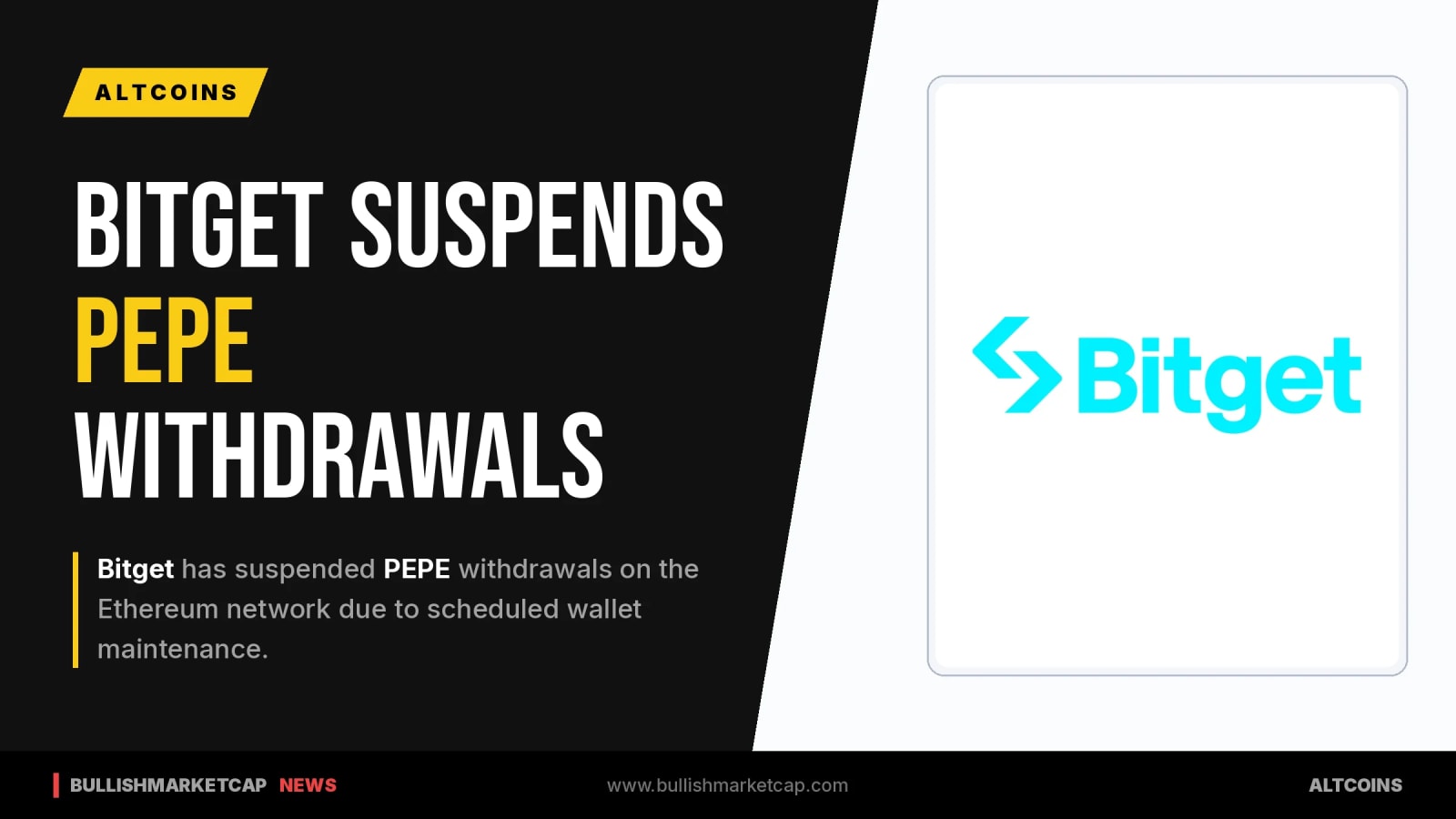 Bitget Suspends PEPE Ethereum Network Withdrawals