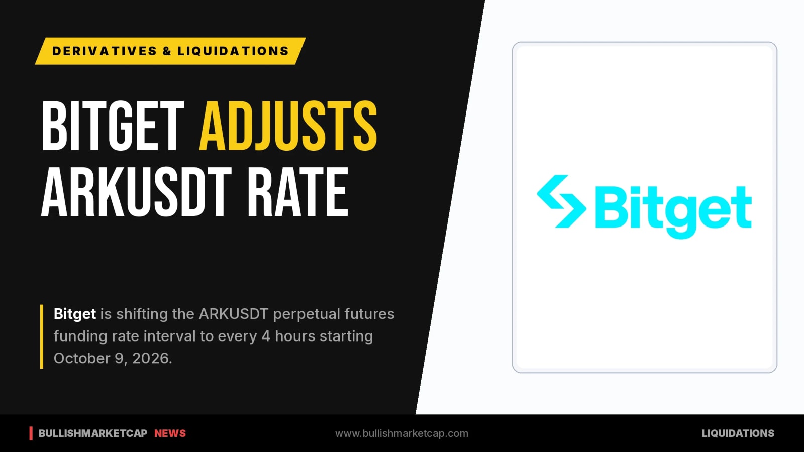 Bitget Adjusts ARKUSDT Perpetual Funding Rate Interval
