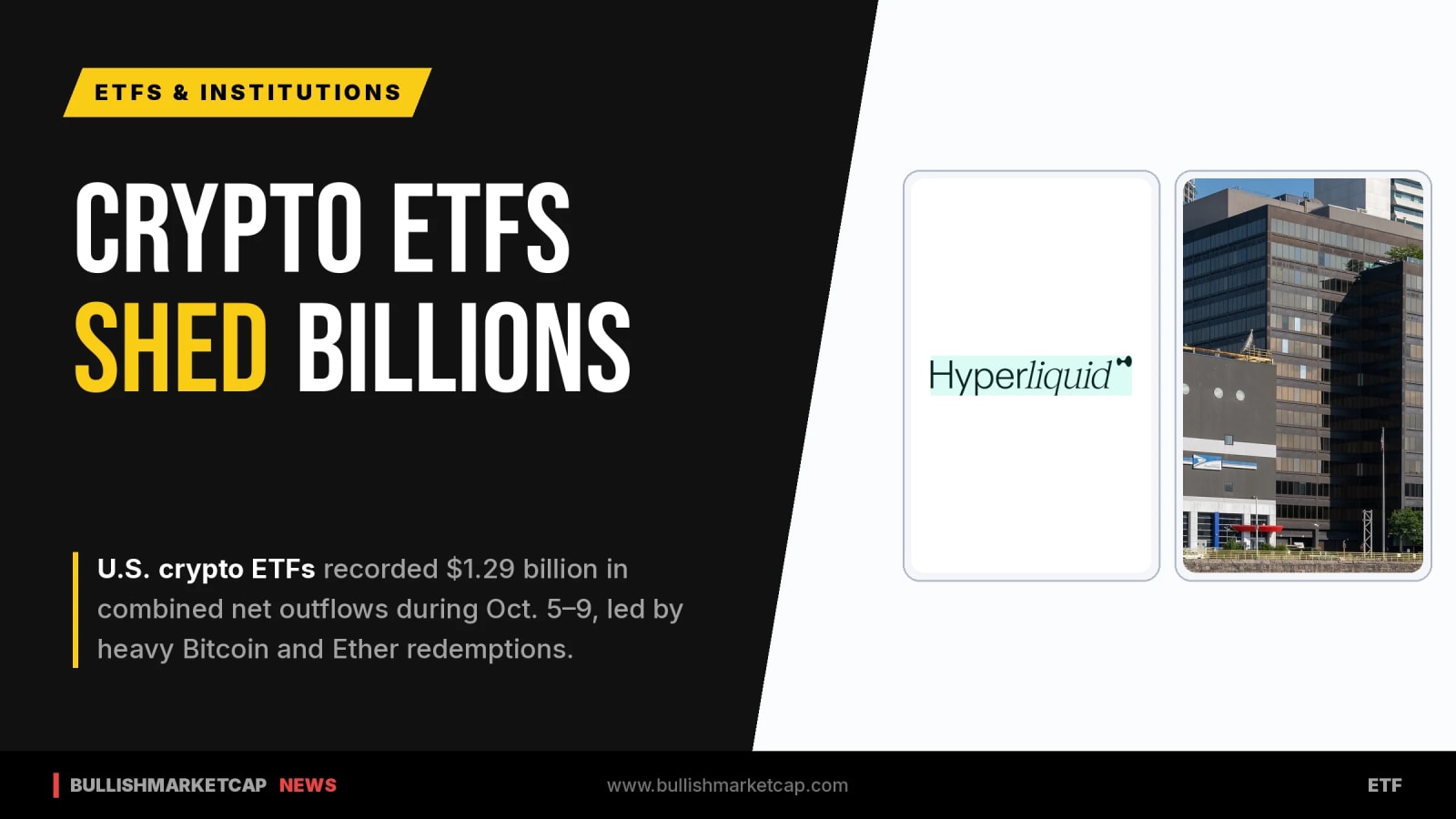 US Crypto ETFs Shed $1.29B in Weekly Net Outflows