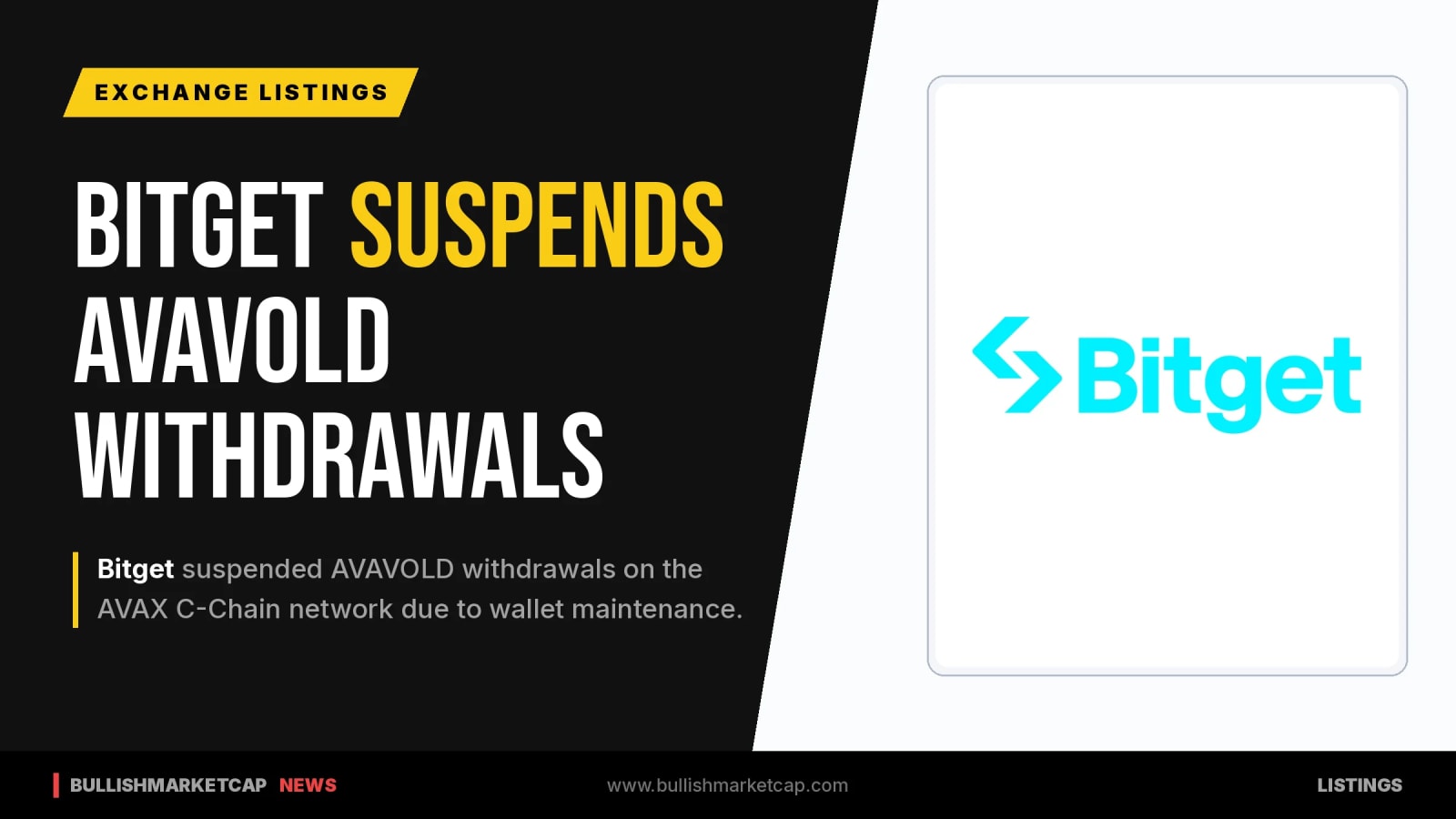 Bitget Suspends AVAVOLD Withdrawals on AVAX C-Chain