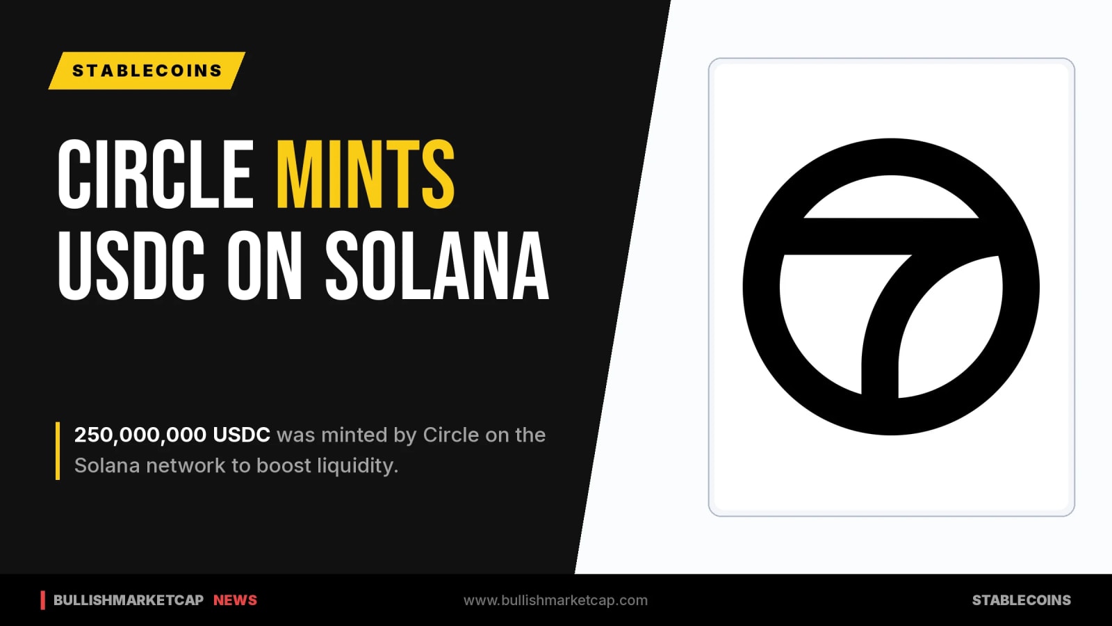 Circle Mints 250M USDC on Solana Network