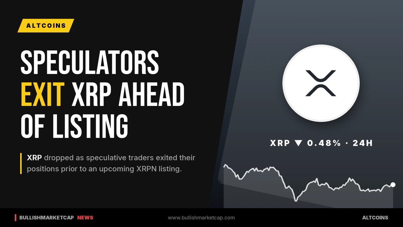 XRP Drops as Speculators Exit Ahead of XRPN Listing