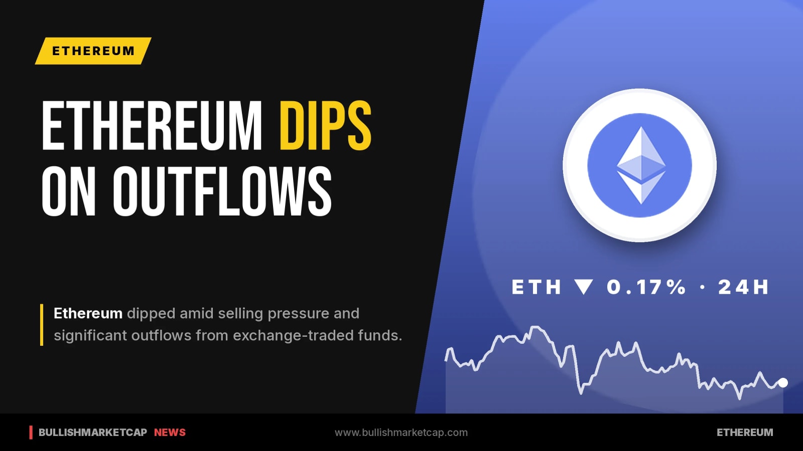 Ethereum Dips On Sell Pressure, ETFs Post Outflows