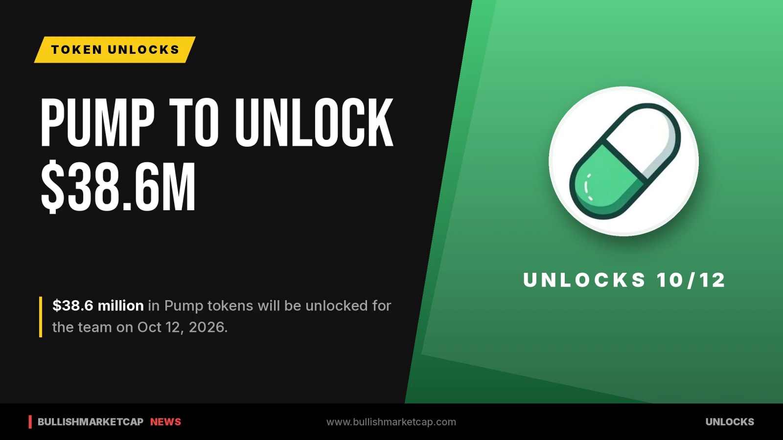 Pump to Unlock $38.6M in Tokens on Oct 12
