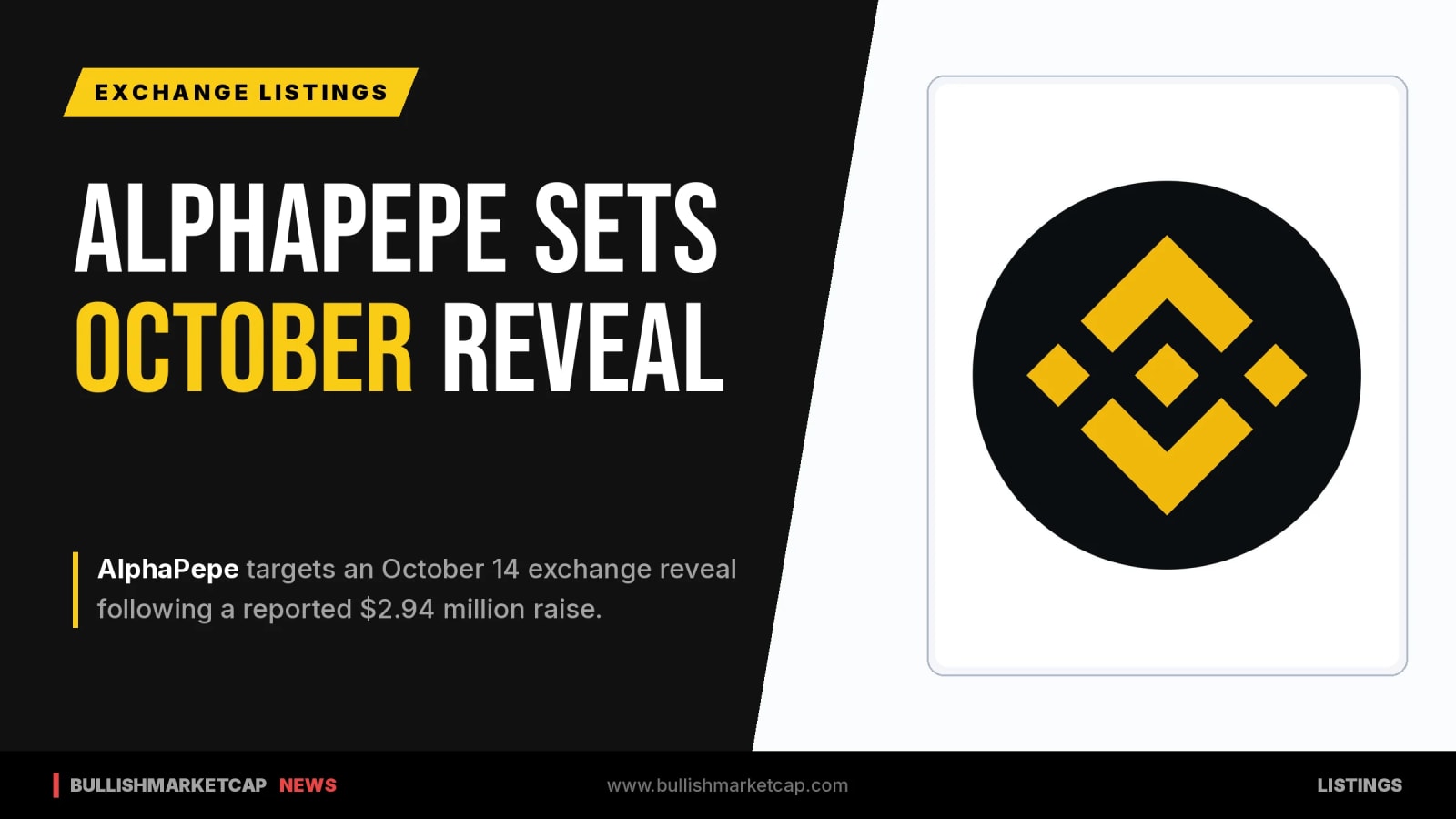 AlphaPepe Token Prepares for October 14 Exchange Reveal