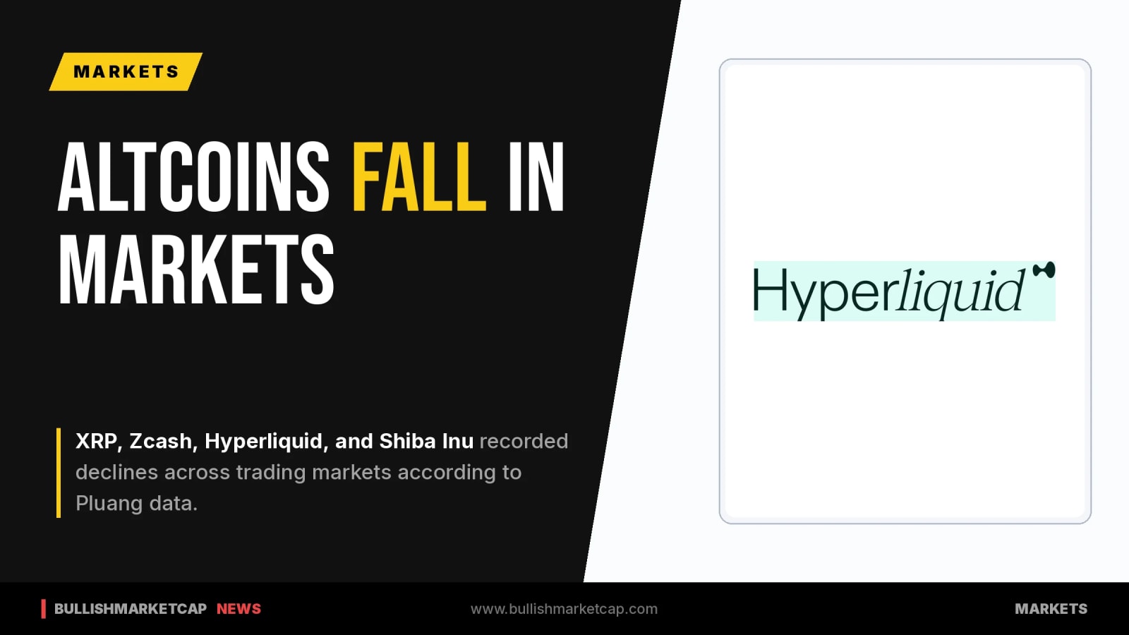 XRP, Zcash, Hyperliquid, and Shiba Inu Fall in Markets