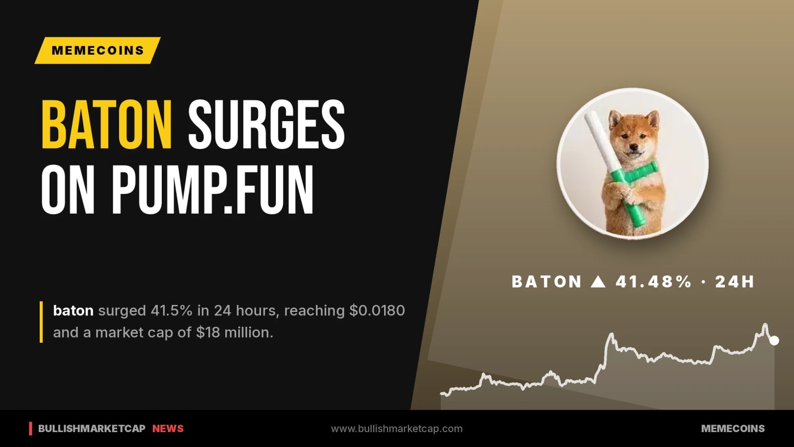 baton Jumps 41% Among Pump.fun Tokens