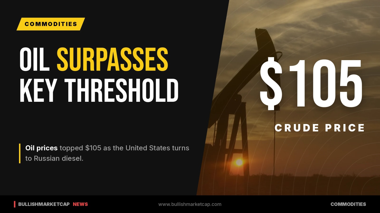 Oil Tops $105 as U.S. Turns to Russian Diesel